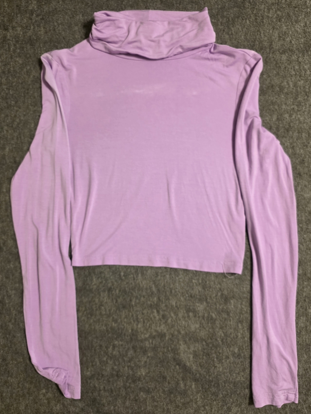 MSBasic Lavender Lightweight Turtleneck Crop Top - Women